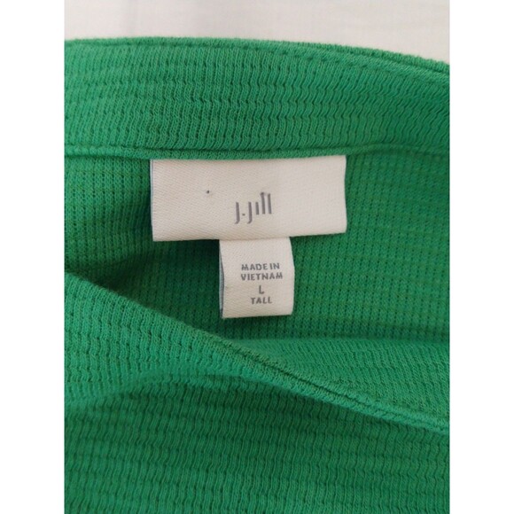 J. Jill Women's Green Knit Pullover Sweater Size L long cuffed sleeves - Picture 4 of 9
